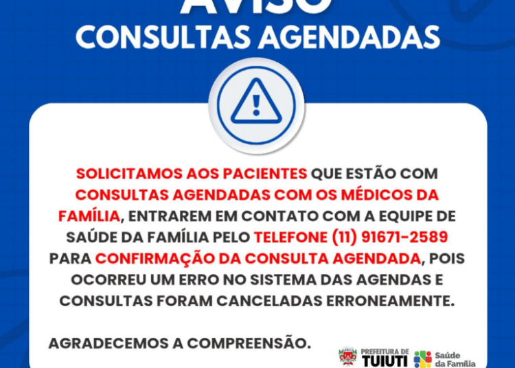AVISO – CONSULTAS AGENDADAS