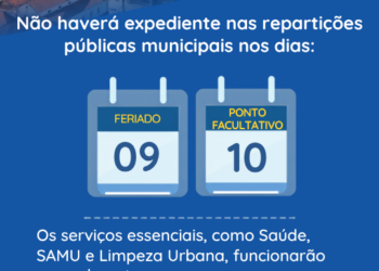 Prefeitura de Tuiuti informa feriado municipal e ponto facultativo nos dias 9 e 10 de julho