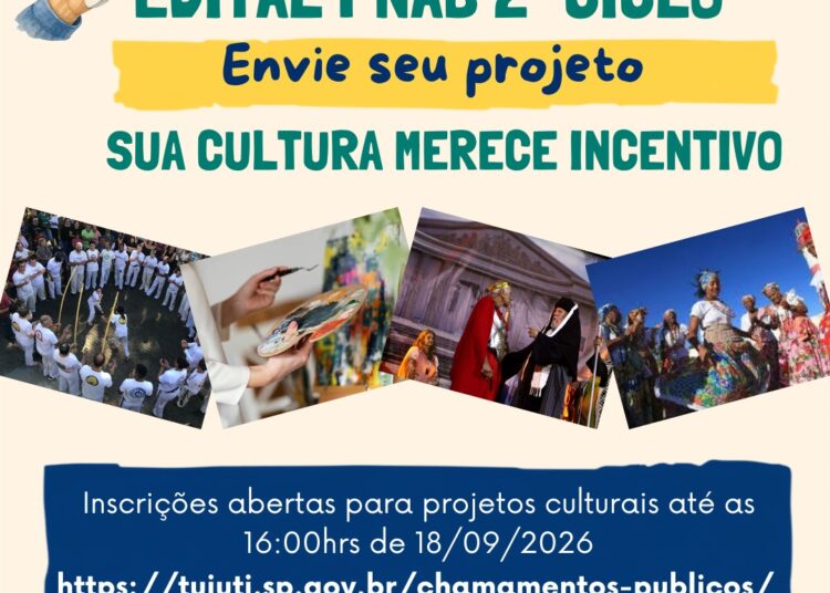 Prefeitura de Tuiuti abre inscrições para o Edital PNAB 2º Ciclo