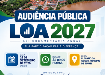 Prefeitura de Tuiuti realiza Audiência Pública da LOA 2027 e convida população a participar com sugestões