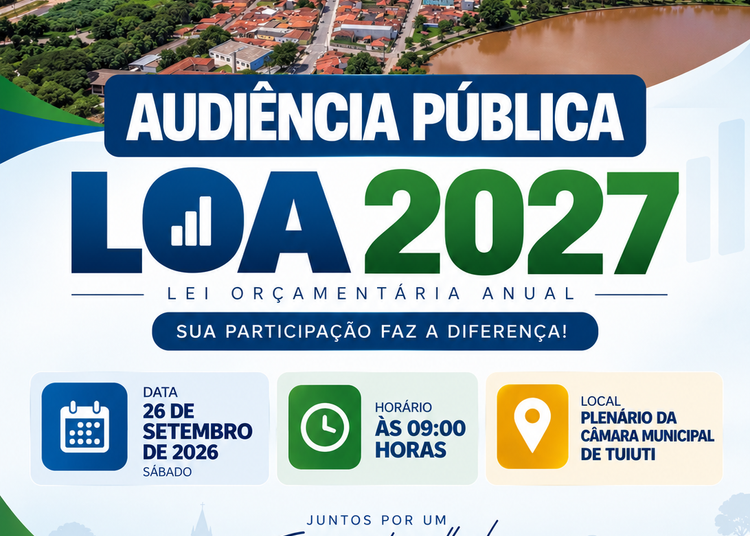 Prefeitura de Tuiuti realiza Audiência Pública da LOA 2027 e convida população a participar com sugestões